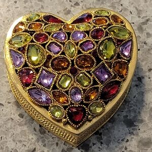 LAUREL DESIGN, Colorful Gemstone Heart Jewelry /Trinket Box